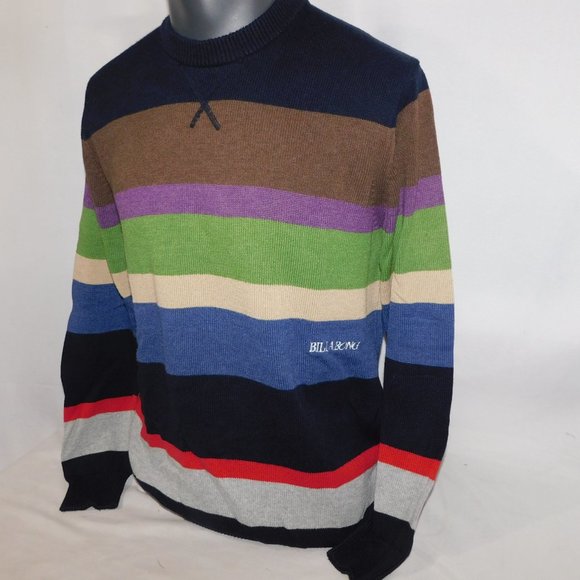 Billabong Mens M Block Striped Multicolour Crew neck Knit Sweater - Picture 4 of 12